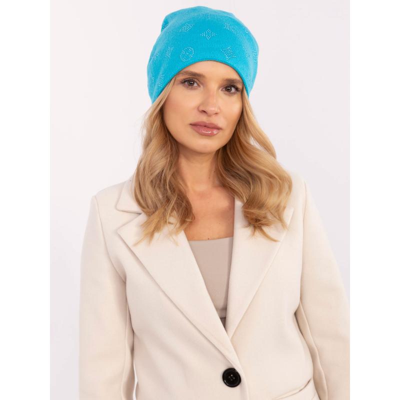 Tyrkysová zimní čepice s kašmírem