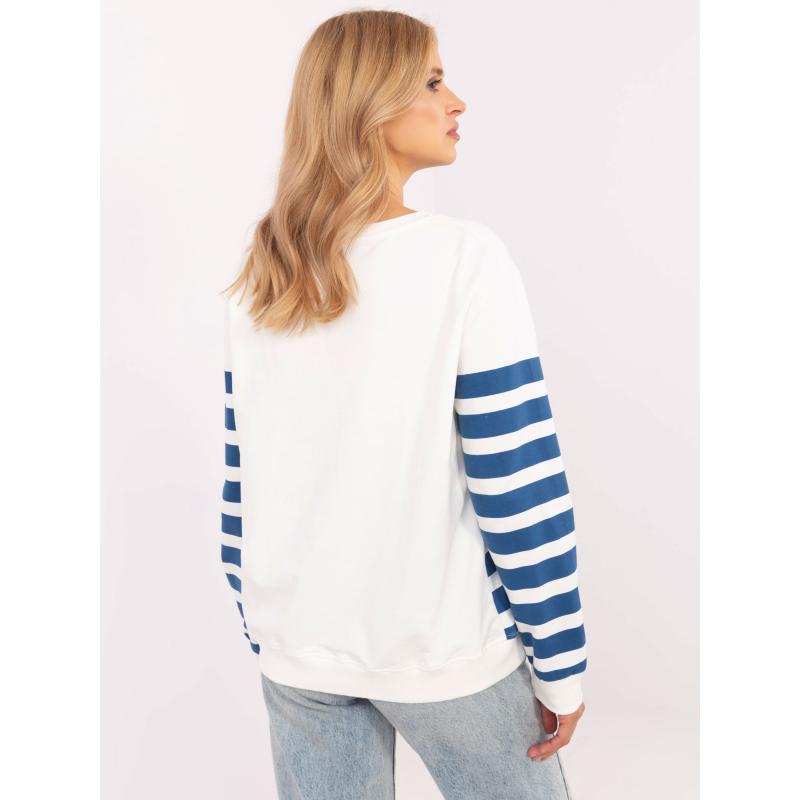 Bavlněná halenka v barvě ecru s námořnickým motivem