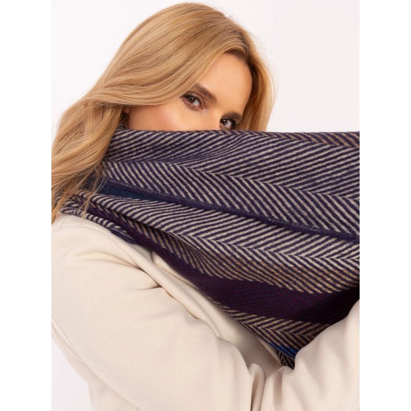 Námořnicky modrá pruhovaná dámská zimní šála