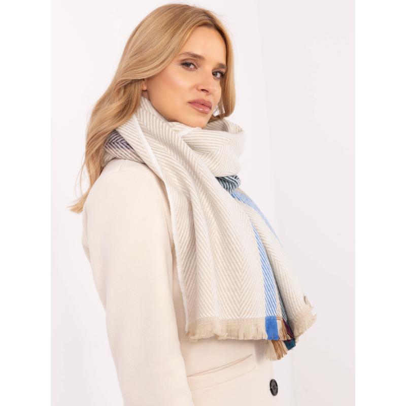 Béžová viskózová dámská zimní šála