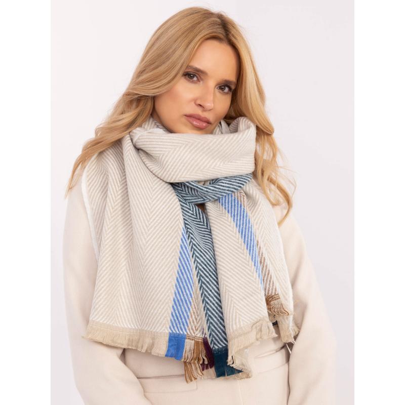 Béžová viskózová dámská zimní šála