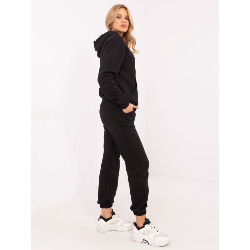 Fekete női melegítő pulóver melegítővel