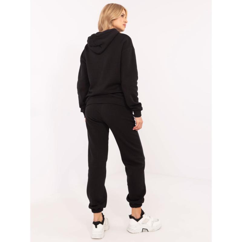 Fekete női melegítő pulóver melegítővel