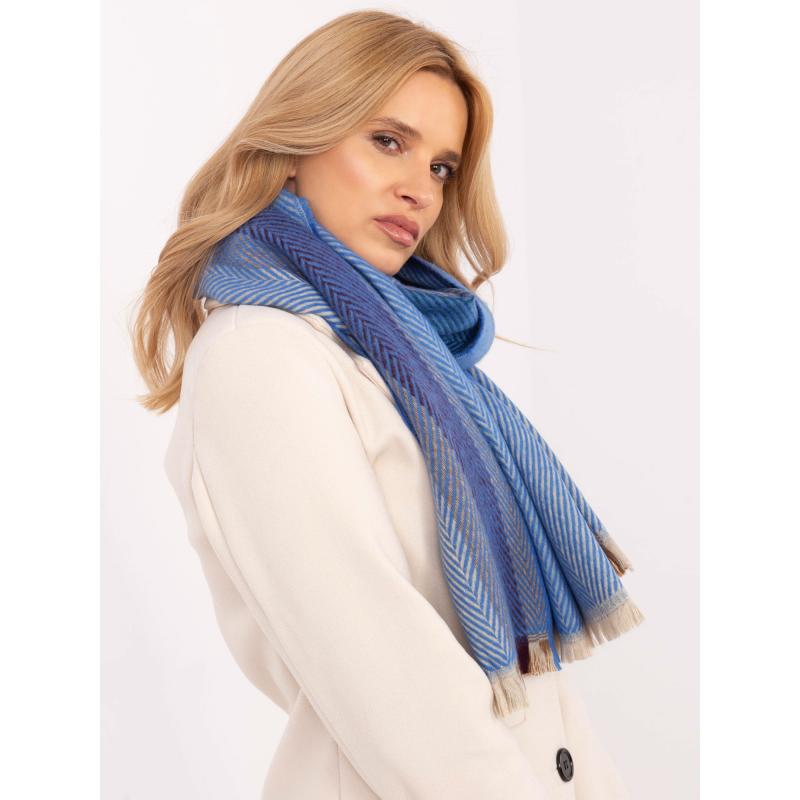 Modrá dámská pruhovaná šála