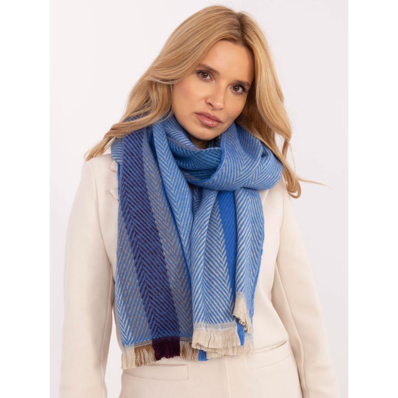 Modrá dámská pruhovaná šála