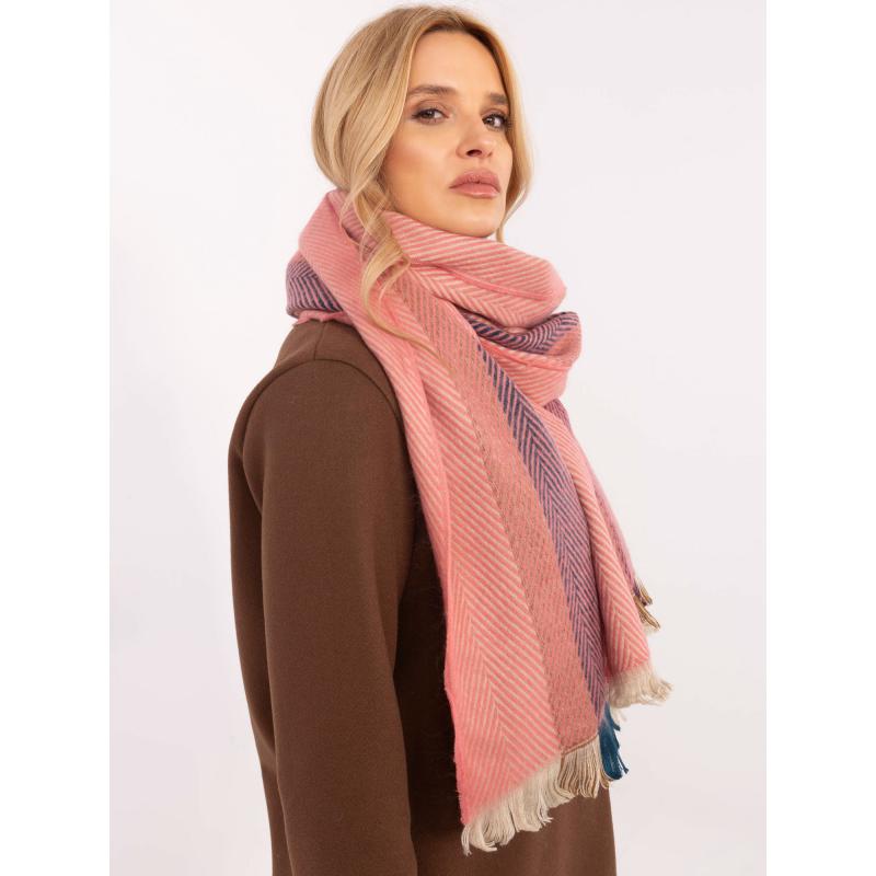 Oranžová dlouhá dámská šála s třásněmi