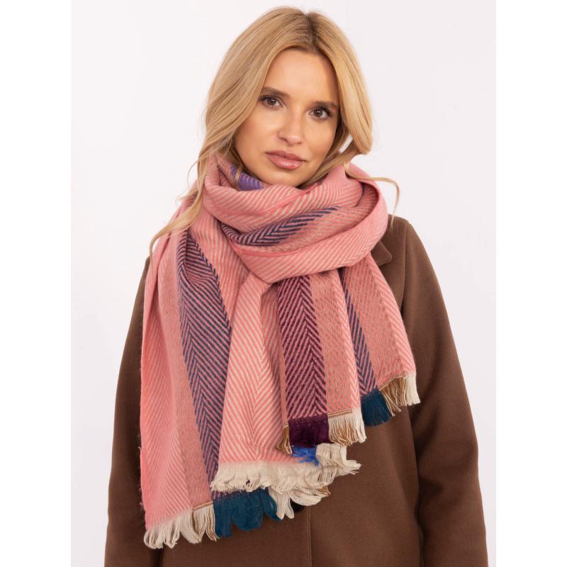 Oranžová dlouhá dámská šála s třásněmi