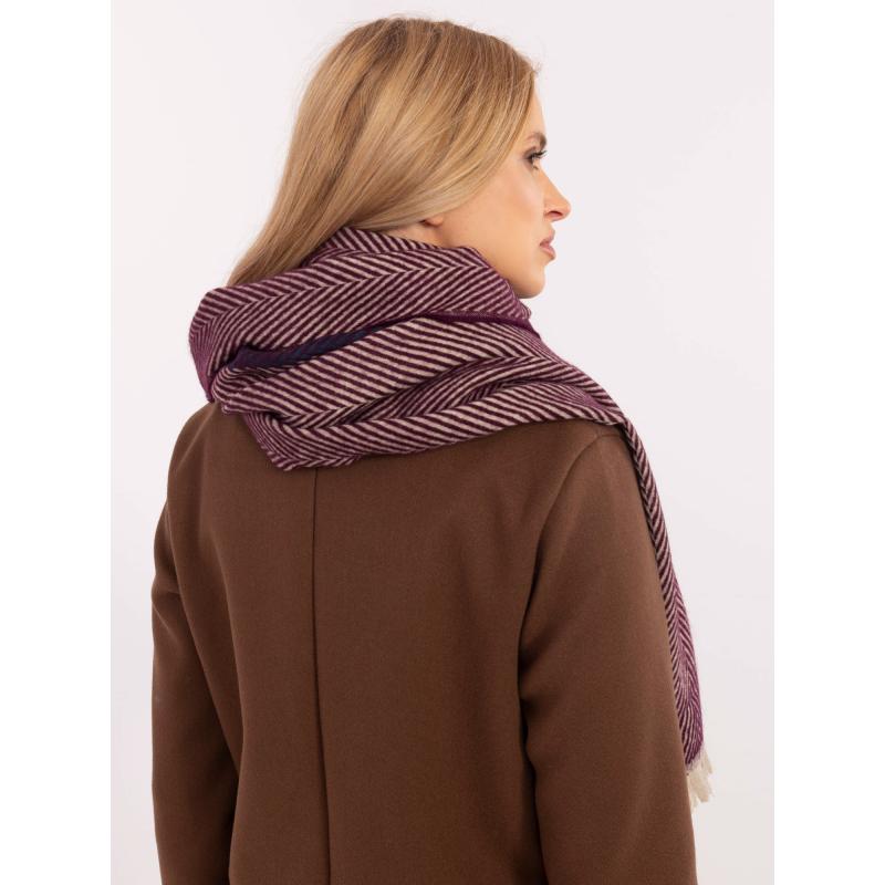 Bordeaux-i csíkos női téli sál