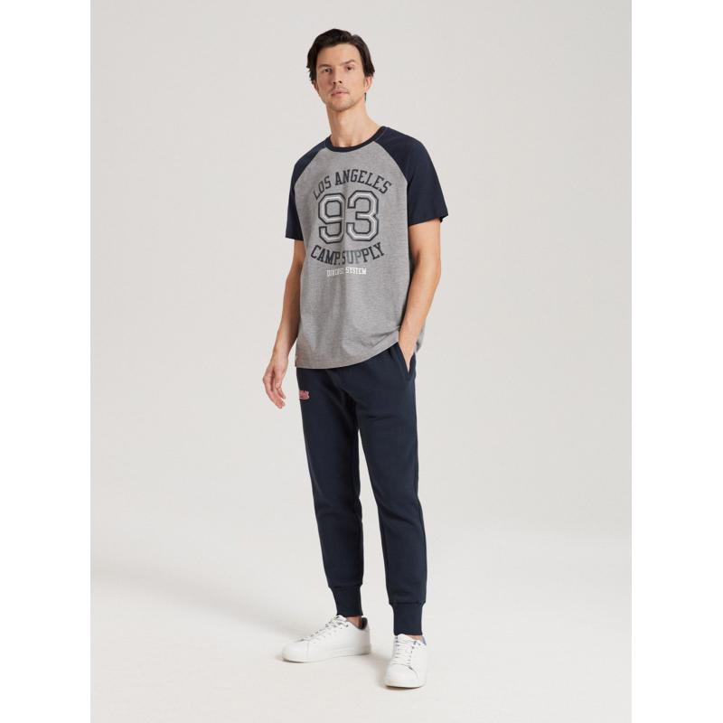 Pánské tričko s potiskem HUMTLEX S1815 - šedý melír