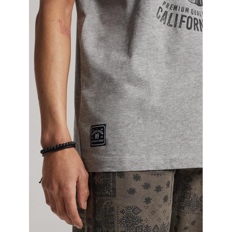 Pánské tričko s potiskem WOLF CALI S1819 - šedý melír