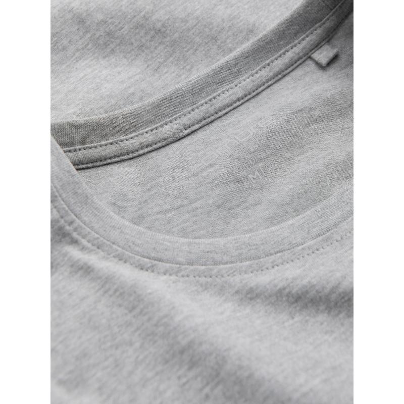 Pánské tričko BASIC s dlouhým rukávem a kulatým výstřihem - šedý melír V3