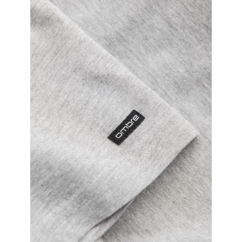 Férfi hosszú ujjú, gombos póló - szürke V8