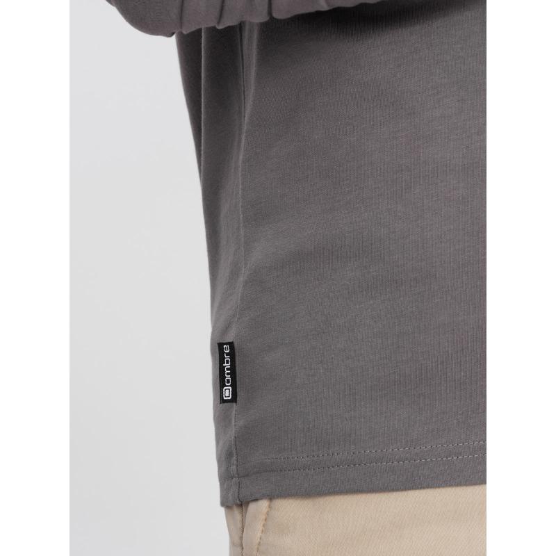 Pánske tričko s dlhým rukávom s kolektívnou potlačou - sivé V1