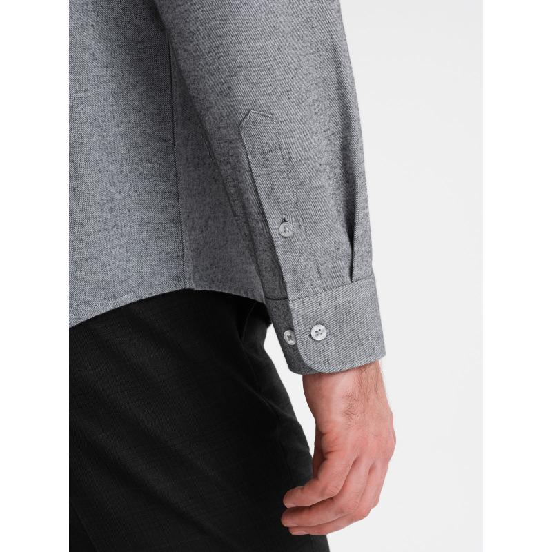 Férfi REGULAR FIT zsebes póló - szürke V3