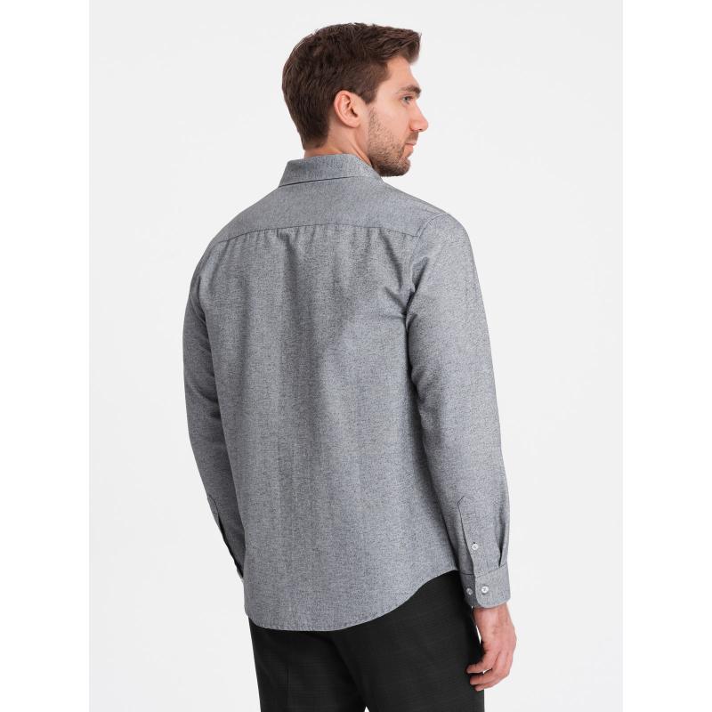 Férfi REGULAR FIT zsebes póló - szürke V3