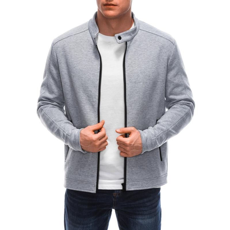 Pánská přechodová bunda EM-JANP-0100 - šedý melír V7