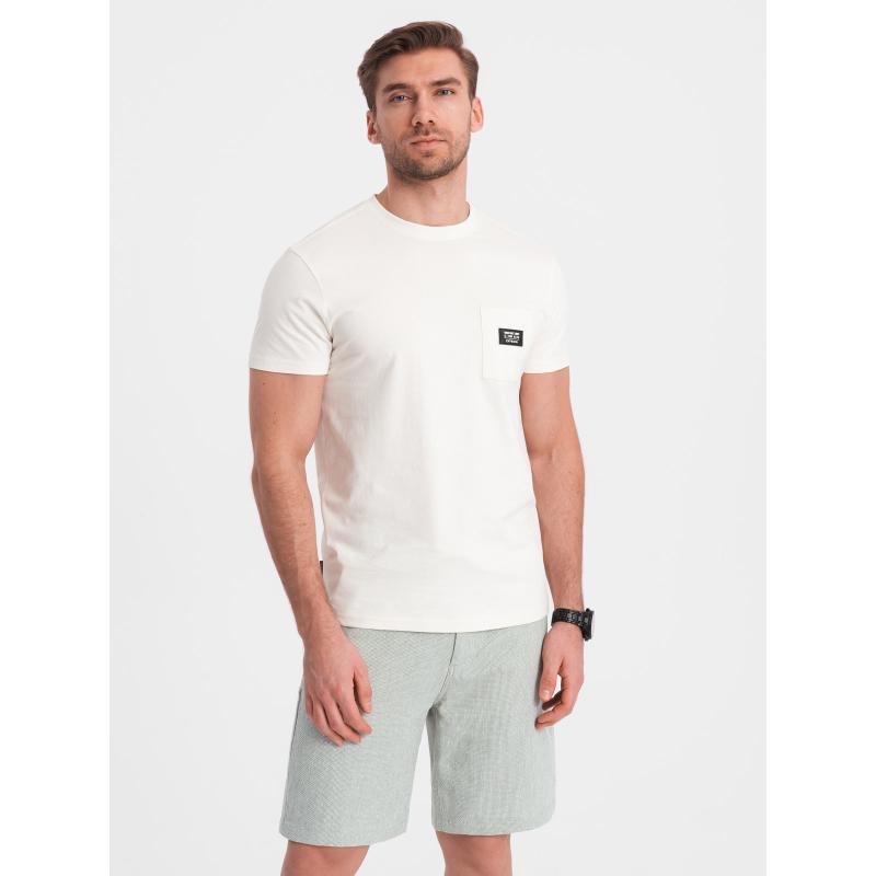 Férfi vászon és pamut kötött rövidnadrág - világoszöld V2 OM-SRCS-0130 OM-SRCS-0130