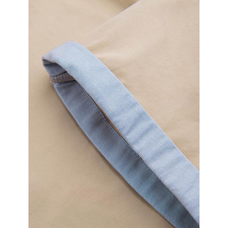 Pánské chinos šortky s kontrastním ohrnutím - pískové V10 W421