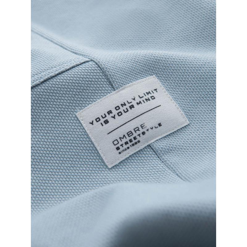 Férfi texturált kötött melegítőnadrág - világoskék V4