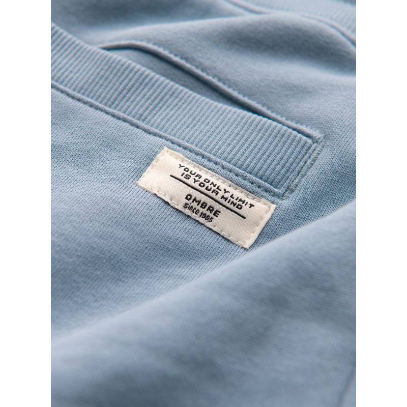 Pánske pletené šortky so šnúrkou a vreckami - svetlomodré V7 OM-SRBS-0139