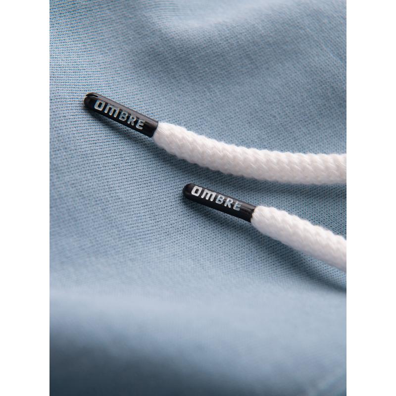 Pánske pletené šortky so šnúrkou a vreckami - svetlomodré V7 OM-SRBS-0139