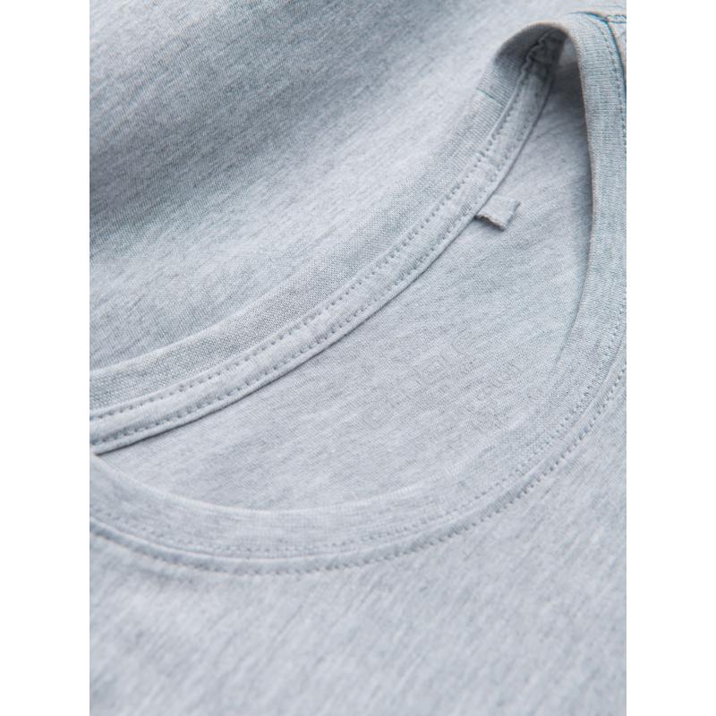 Pánské klasické bavlněné tričko BASIC - šedý melír V5