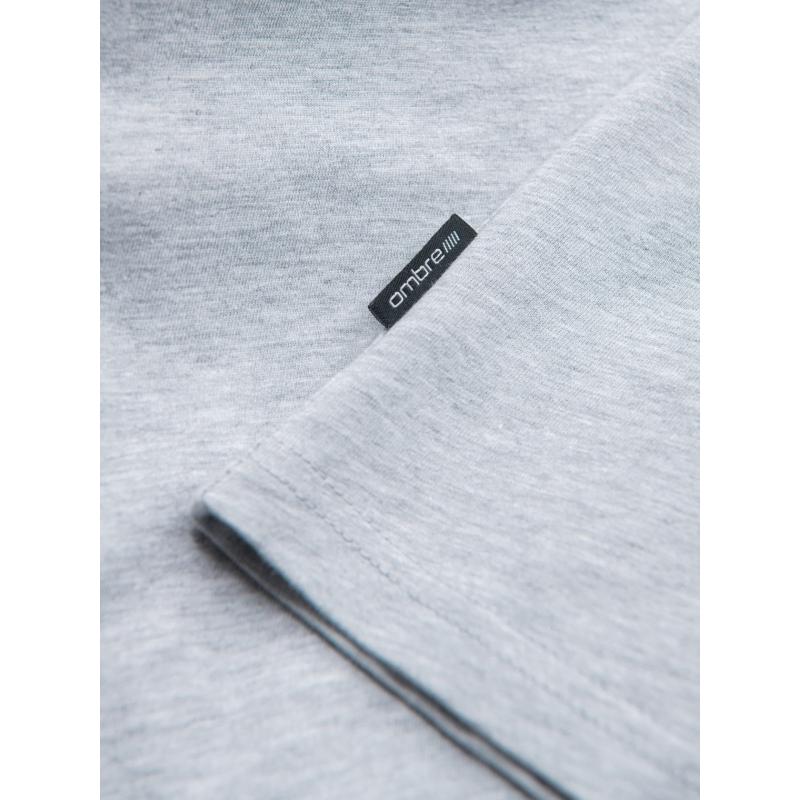 Pánské klasické bavlněné tričko BASIC - šedý melír V5