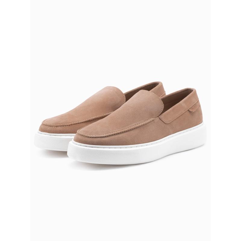 Férfi slip-on cipő vastag talppal – világosbarna V3 OM-FOCS-0152