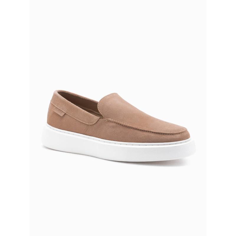 Férfi slip-on cipő vastag talppal – világosbarna V3 OM-FOCS-0152