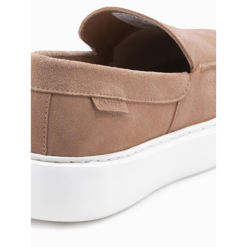 Férfi slip-on cipő vastag talppal – világosbarna V3 OM-FOCS-0152