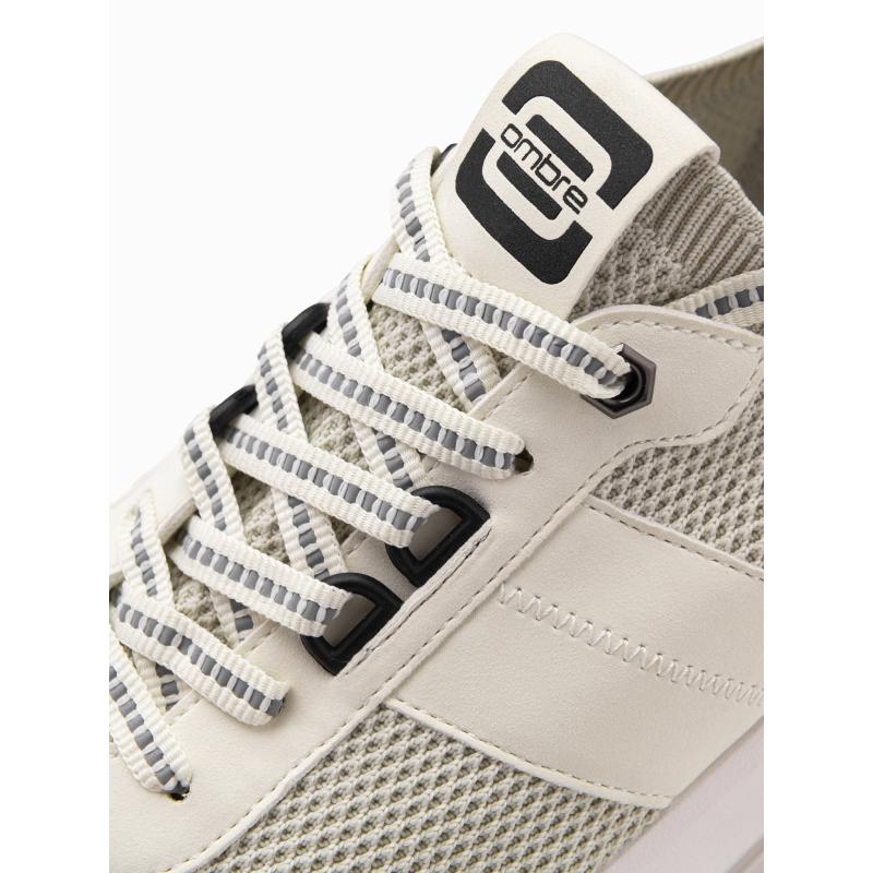 Pánské nazouvací strukturované látkové tenisky – pískové V1 OM-FOSL-0154