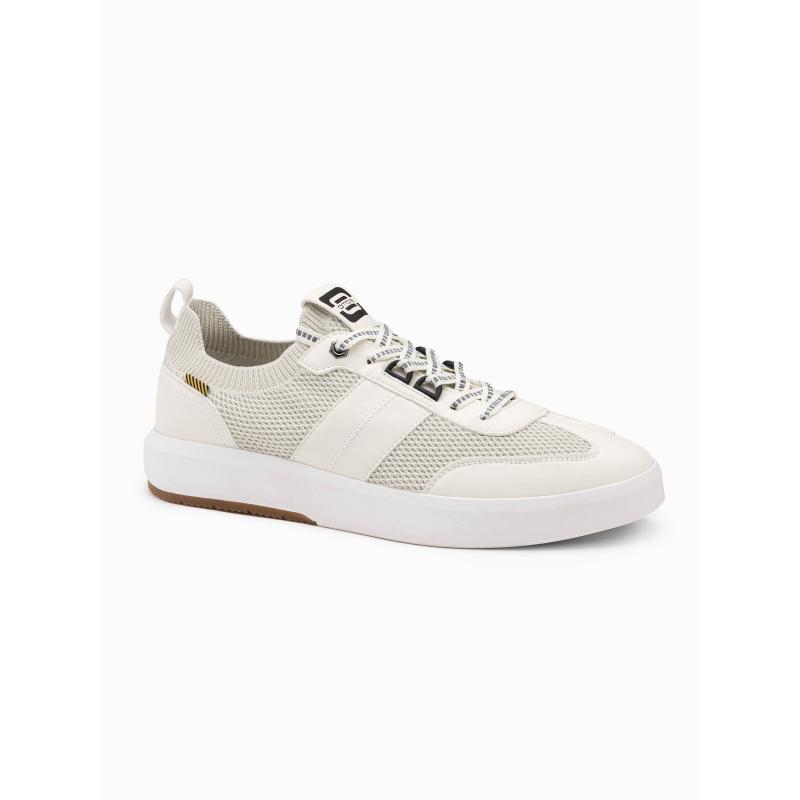 Pánské nazouvací strukturované látkové tenisky – pískové V1 OM-FOSL-0154