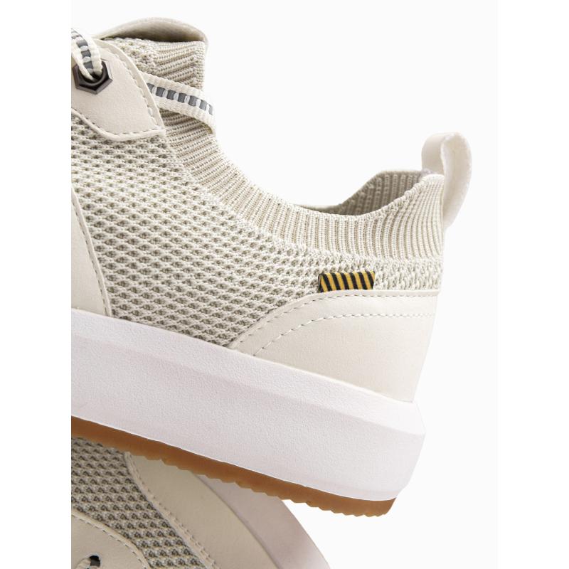 Pánské nazouvací strukturované látkové tenisky – pískové V1 OM-FOSL-0154