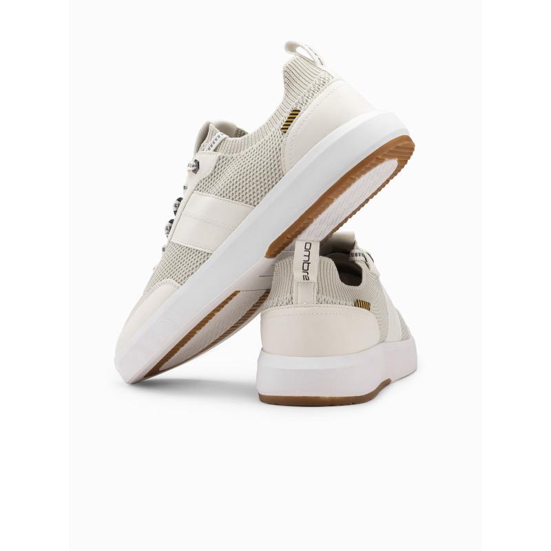 Pánské nazouvací strukturované látkové tenisky – pískové V1 OM-FOSL-0154