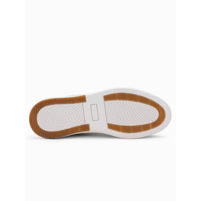 Pánské nazouvací strukturované látkové tenisky – pískové V1 OM-FOSL-0154