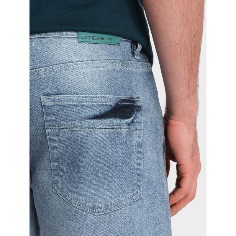 Pánske džínsové šortky s jemným praním - svetlomodré V1 OM-SRDS-0145