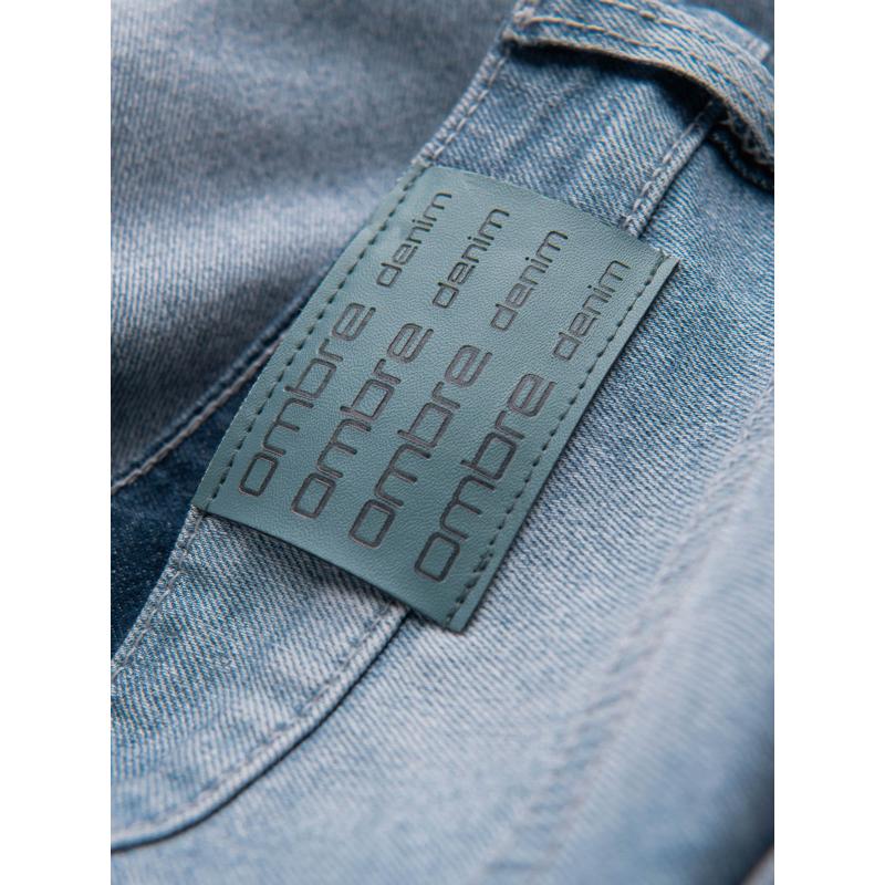 Pánske džínsové šortky s jemným praním - svetlomodré V1 OM-SRDS-0145