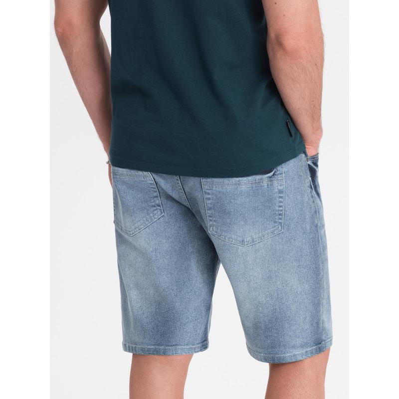 Pánske džínsové šortky s jemným praním - svetlomodré V1 OM-SRDS-0145
