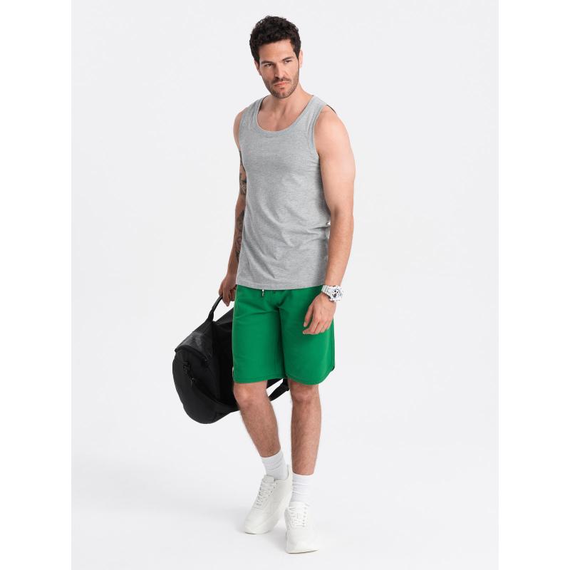 Pánské bavlněné tílko BASIC - šedý melír V2