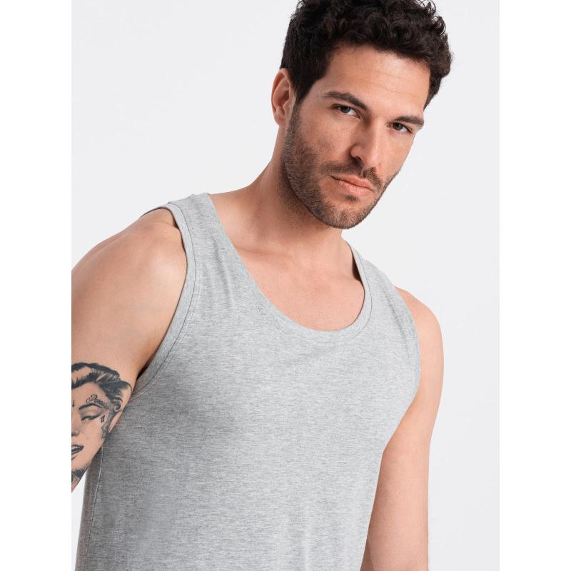 Pánské bavlněné tílko BASIC - šedý melír V2