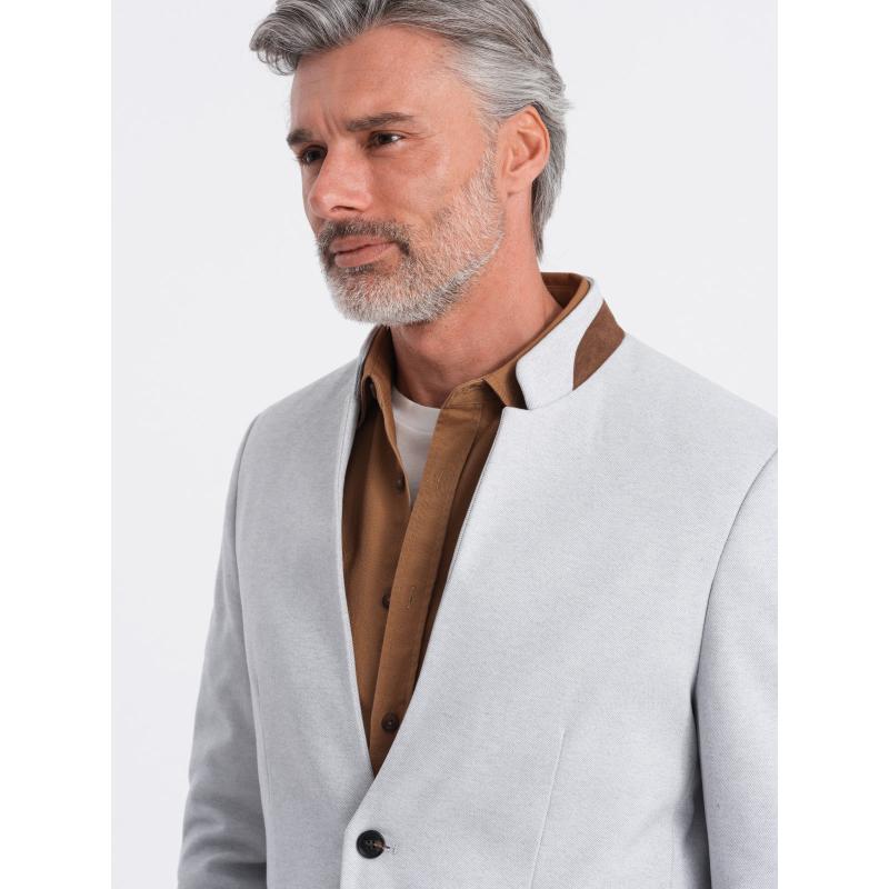 Férfi dzseki állított gallérral - szürke melange V4 OM-BLZB-0131 OM-BLZB-0131