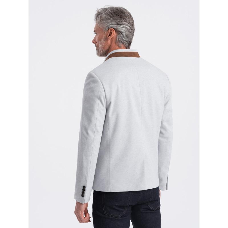 Férfi dzseki állított gallérral - szürke melange V4 OM-BLZB-0131 OM-BLZB-0131