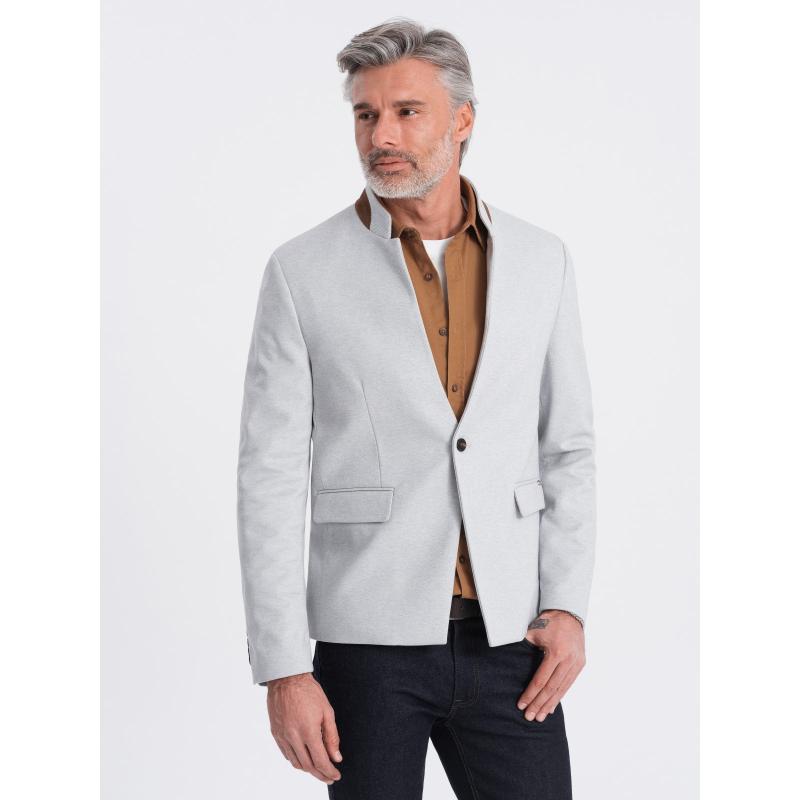 Férfi dzseki állított gallérral - szürke melange V4 OM-BLZB-0131 OM-BLZB-0131