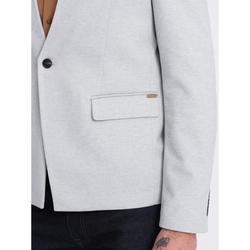 Férfi dzseki állított gallérral - szürke melange V4 OM-BLZB-0131 OM-BLZB-0131