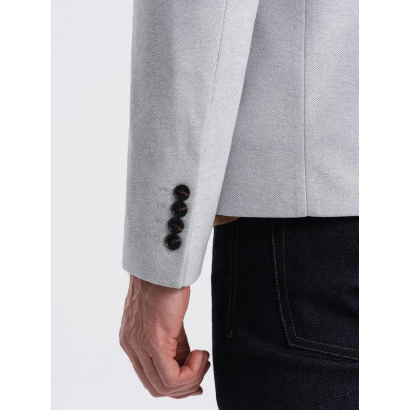 Férfi dzseki állított gallérral - szürke melange V4 OM-BLZB-0131 OM-BLZB-0131