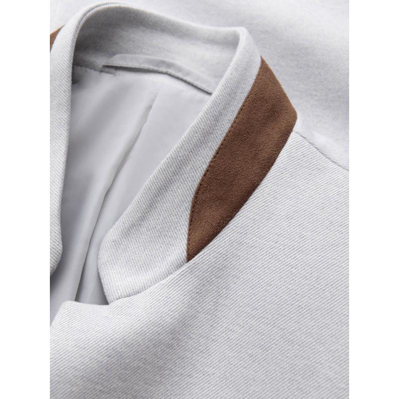 Férfi dzseki állított gallérral - szürke melange V4 OM-BLZB-0131 OM-BLZB-0131