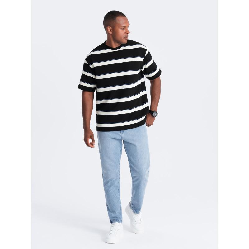 Pánské džínové kalhoty CARROT FIT s jemným odřením - světle modré V2 OM-PADP-0162