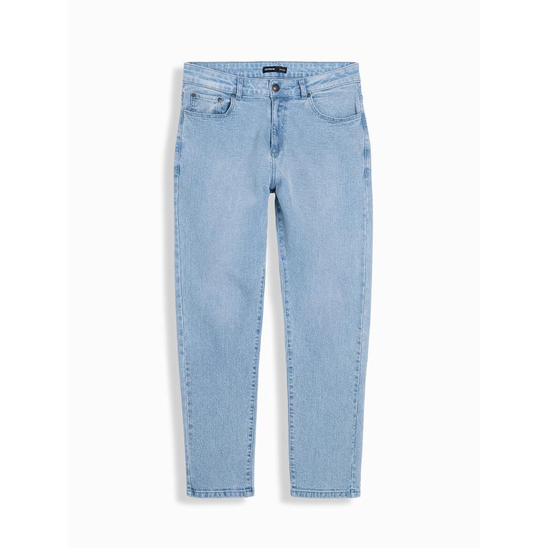 Pánské džínové kalhoty CARROT FIT s jemným odřením - světle modré V2 OM-PADP-0162