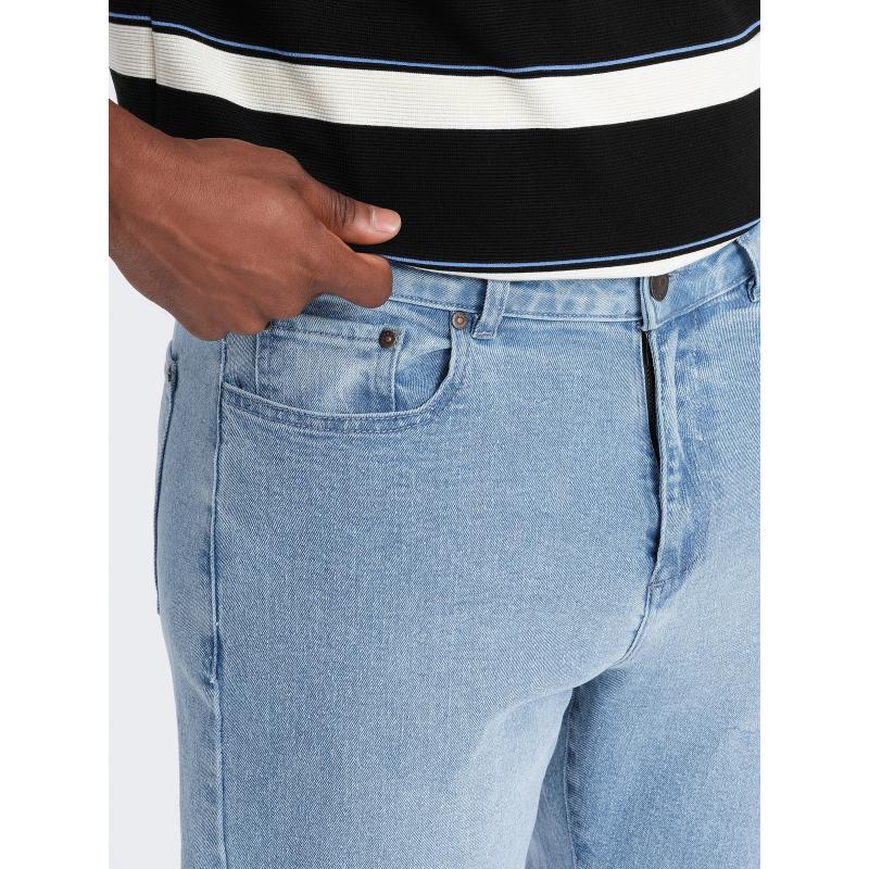 Pánské džínové kalhoty CARROT FIT s jemným odřením - světle modré V2 OM-PADP-0162
