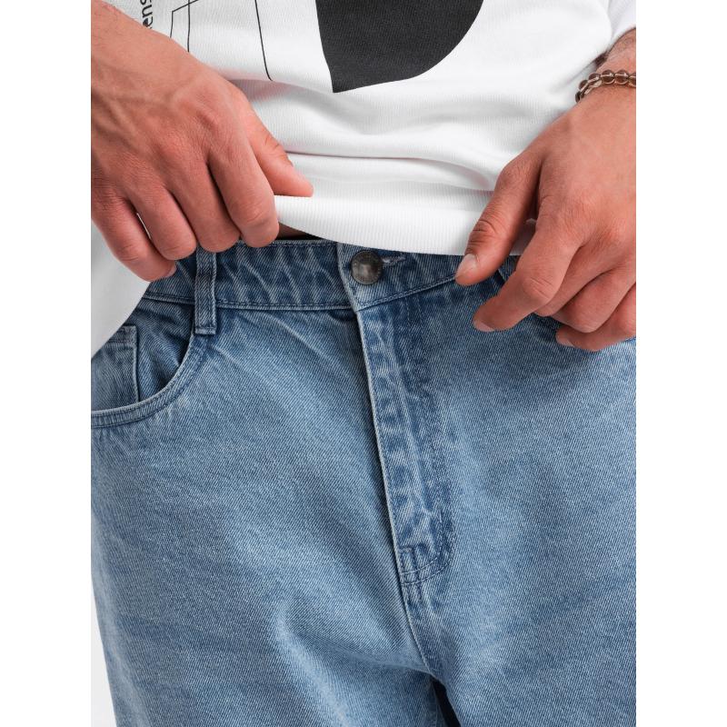 Pánské džínové kalhoty TAPERED FIT s otvory - světle modré V1 OM-PADP-0175
